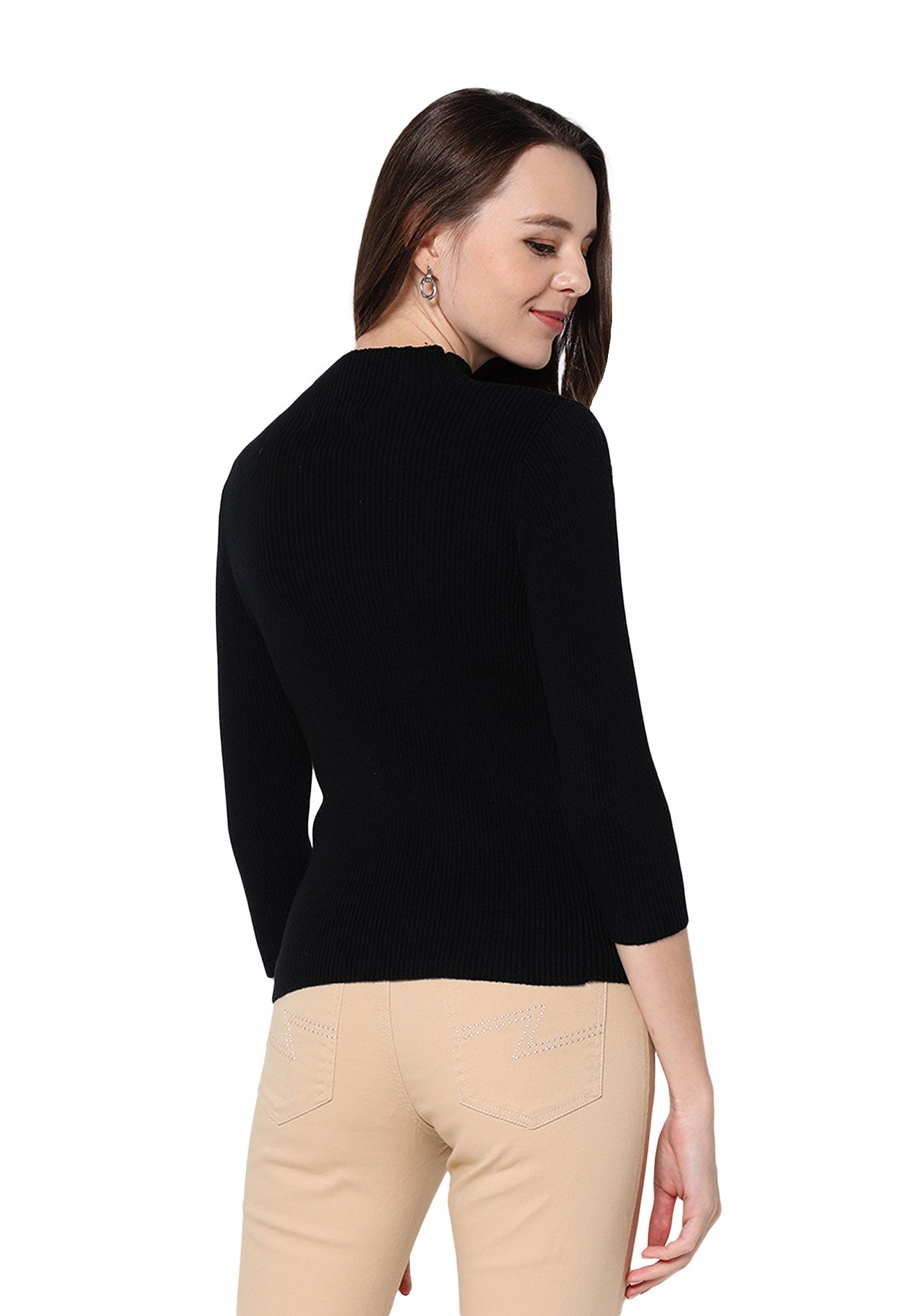 VOIR JEANS High Neck Yarn Knit Sweater