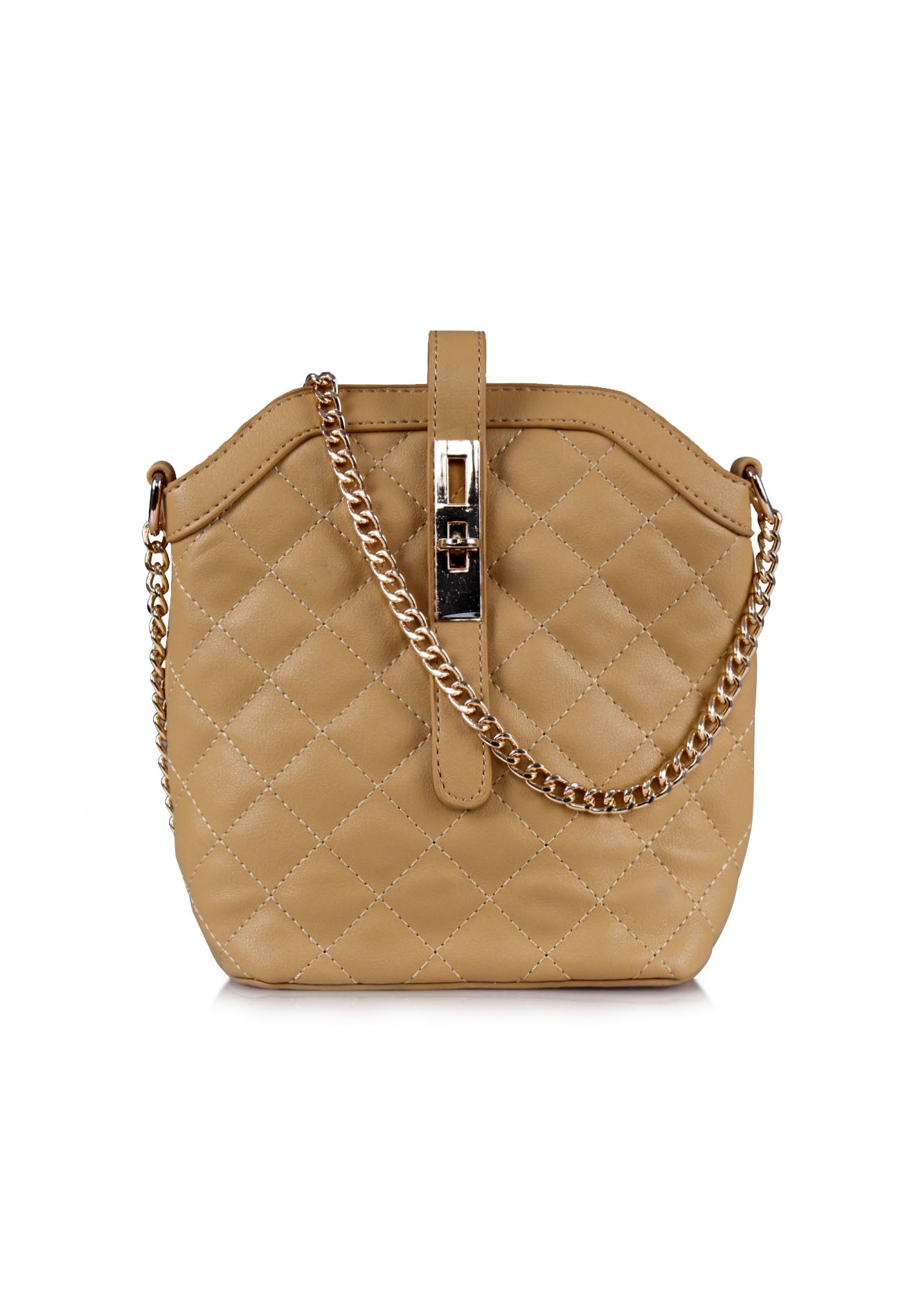 Sleek Quilted Crossbody Chain Bag