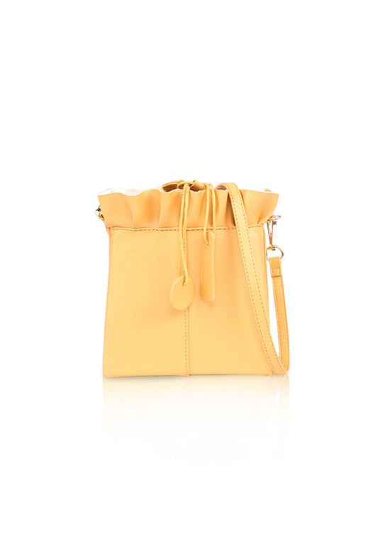 VOIR Ruffles Structured Square Bucket Bag
