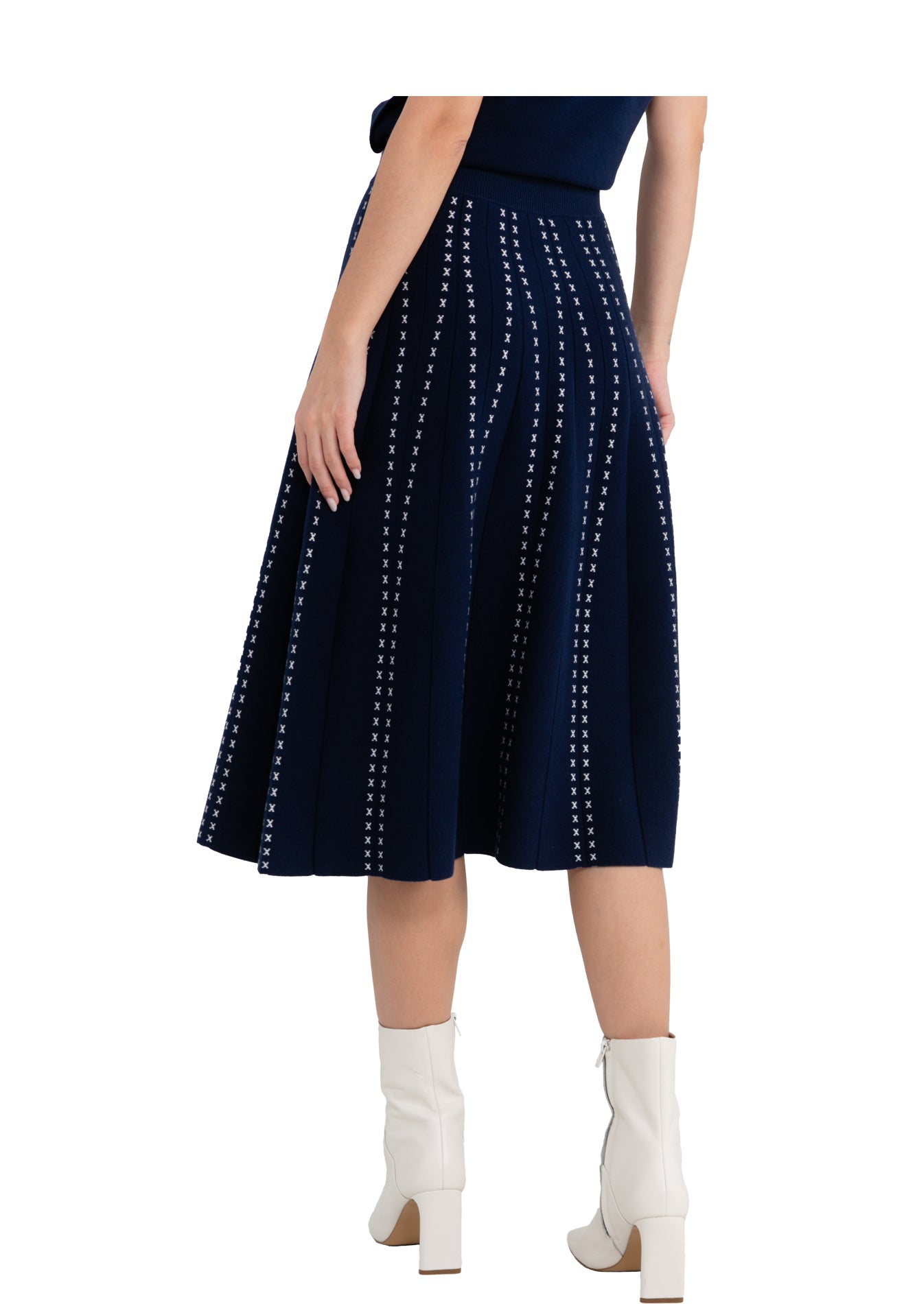 ELLE Apparel Knitted Wide Long Skirt