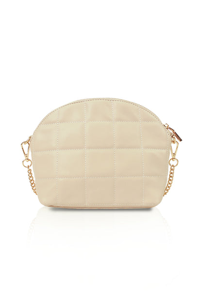 VOIR Half Moon Geometric Quilted Sling Bag