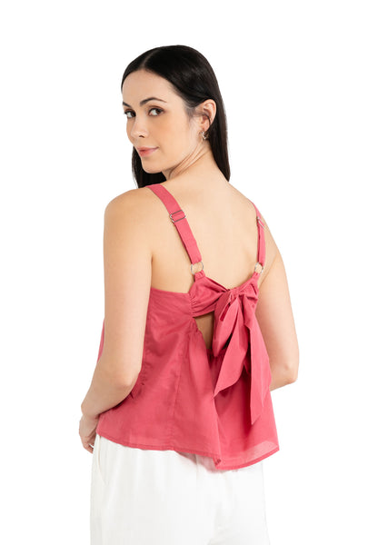 ELLE Apparel Sleeveless Tie Back Top