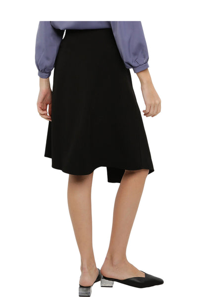 ELLE Apparel Irregular Hem Midi Skirt