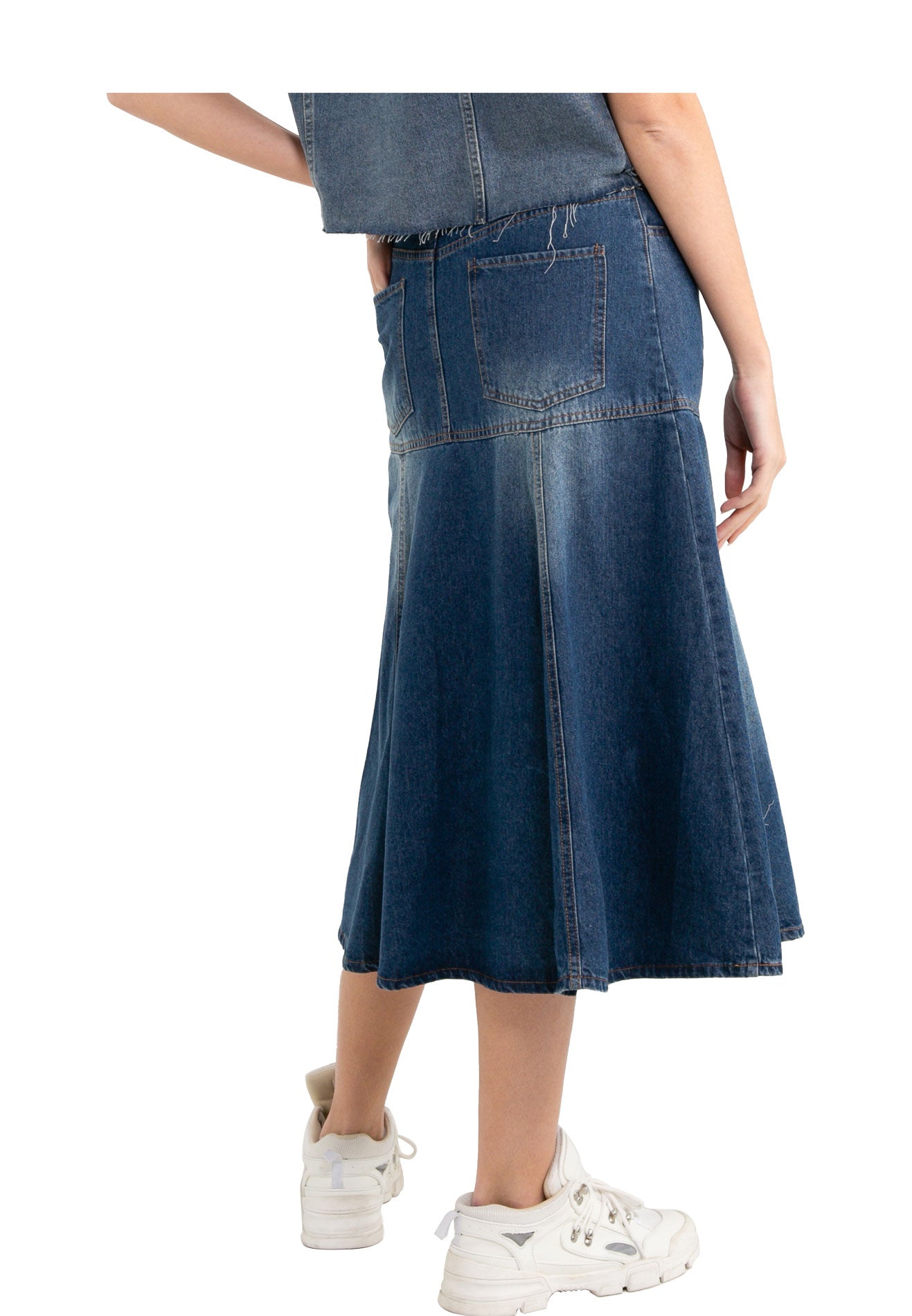voir-jeans-fluted-denim-skirt