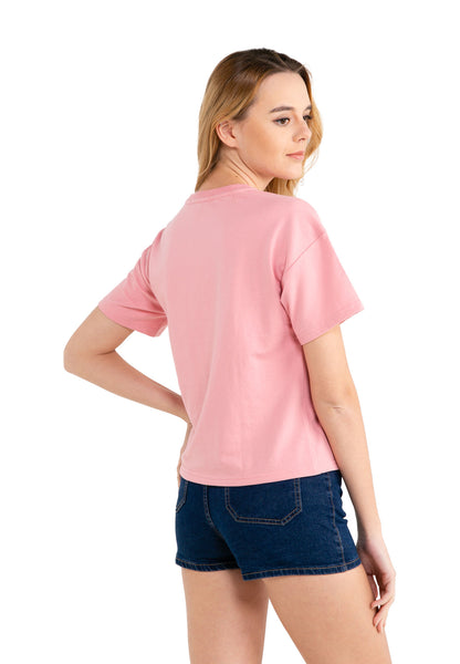 VOIR JEANS Oversize Tee with Floral Knitted Pocket