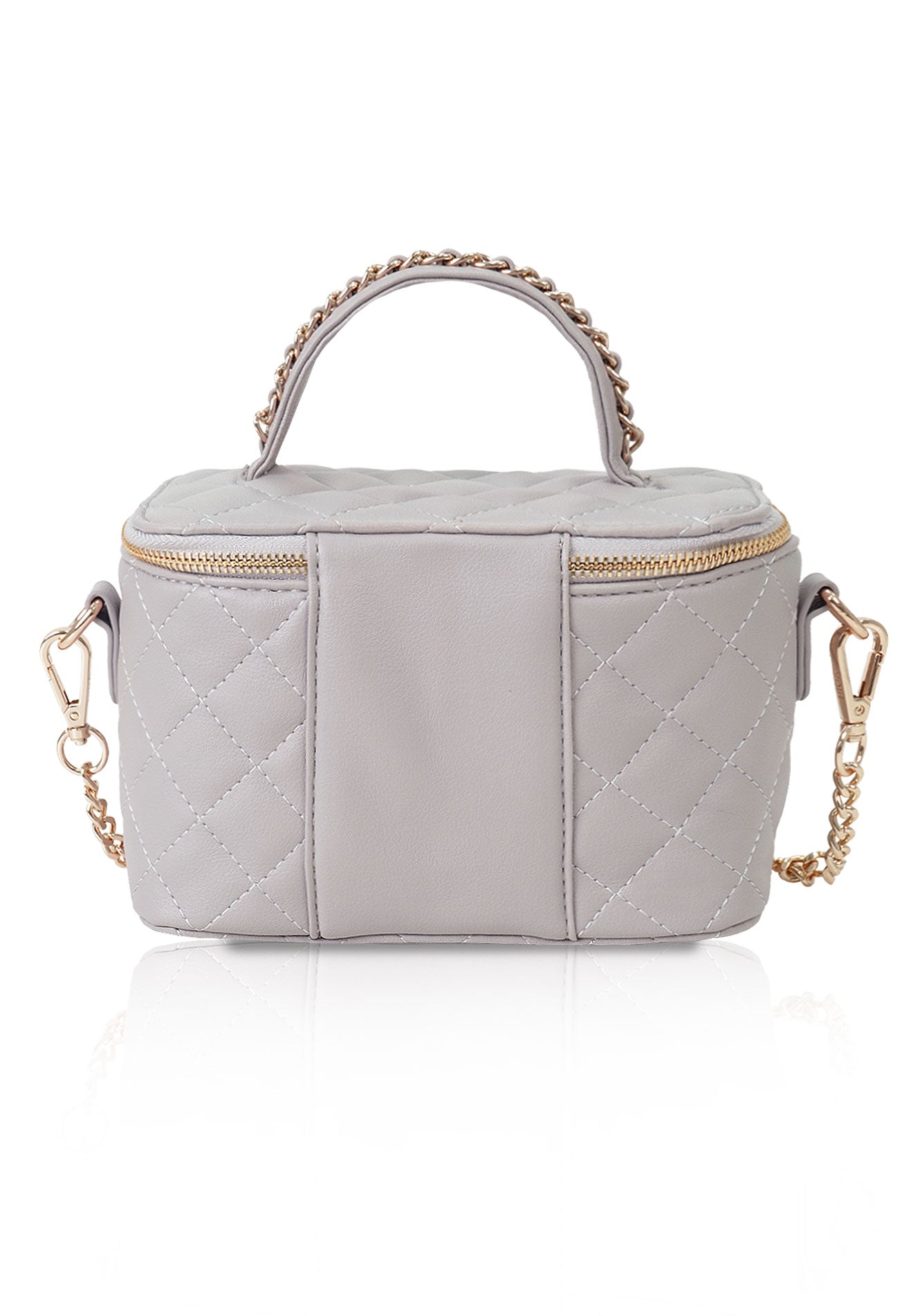 VOIR SALLY Quilted Vanity Top Handle Bag