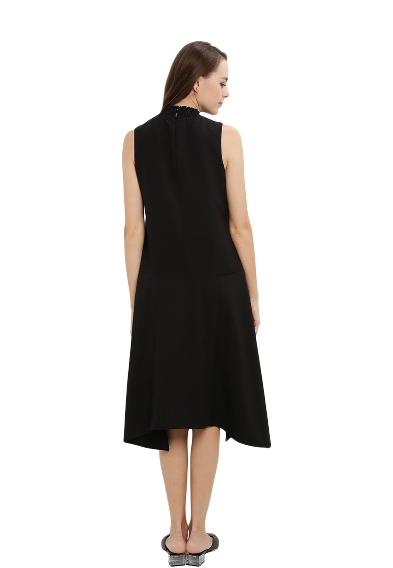 ELLE Apparel A-Line Sleeveless Irregular Hem Midi Dress