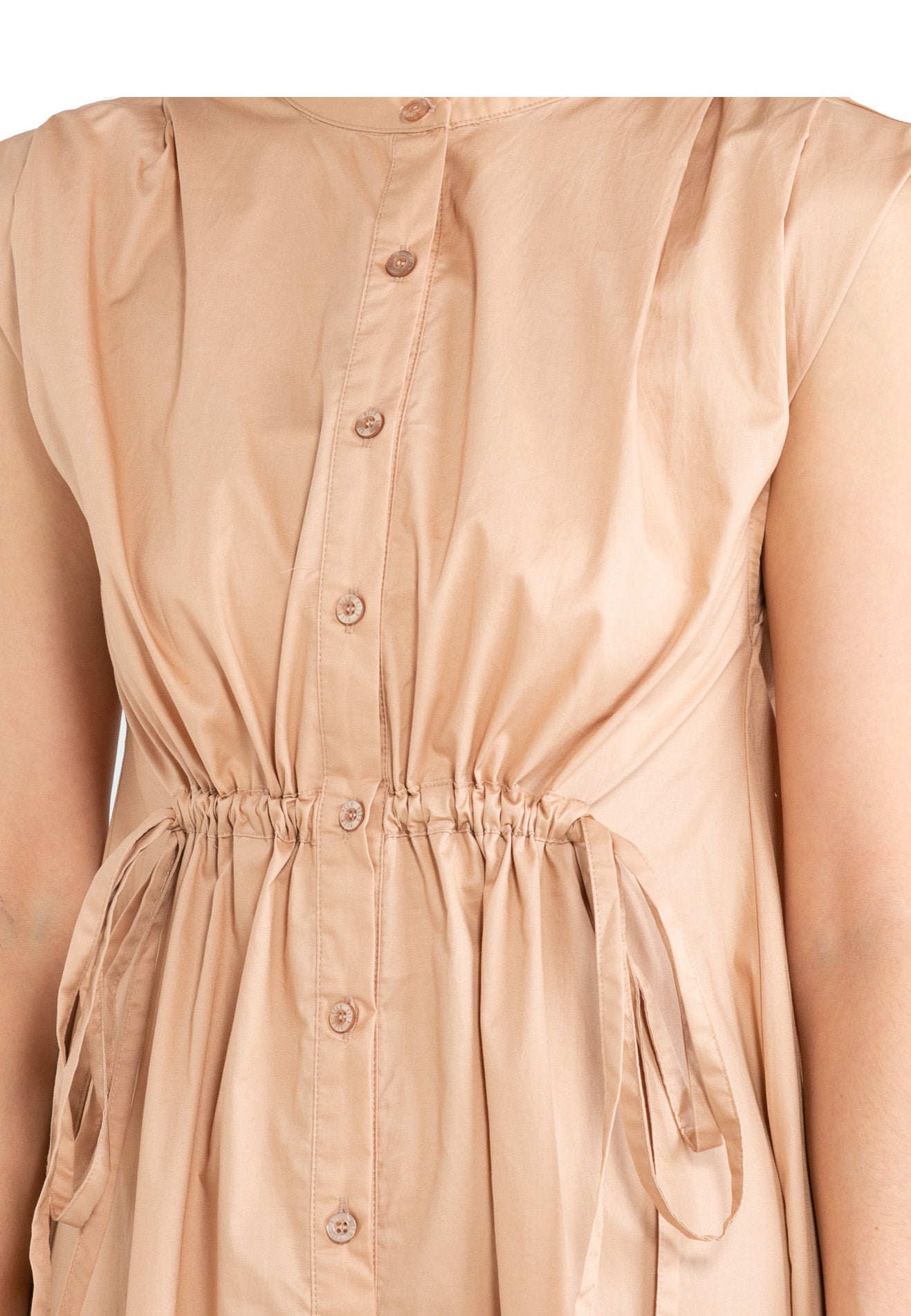ELLE Apparel Sleeveless Button Front Midi Dress