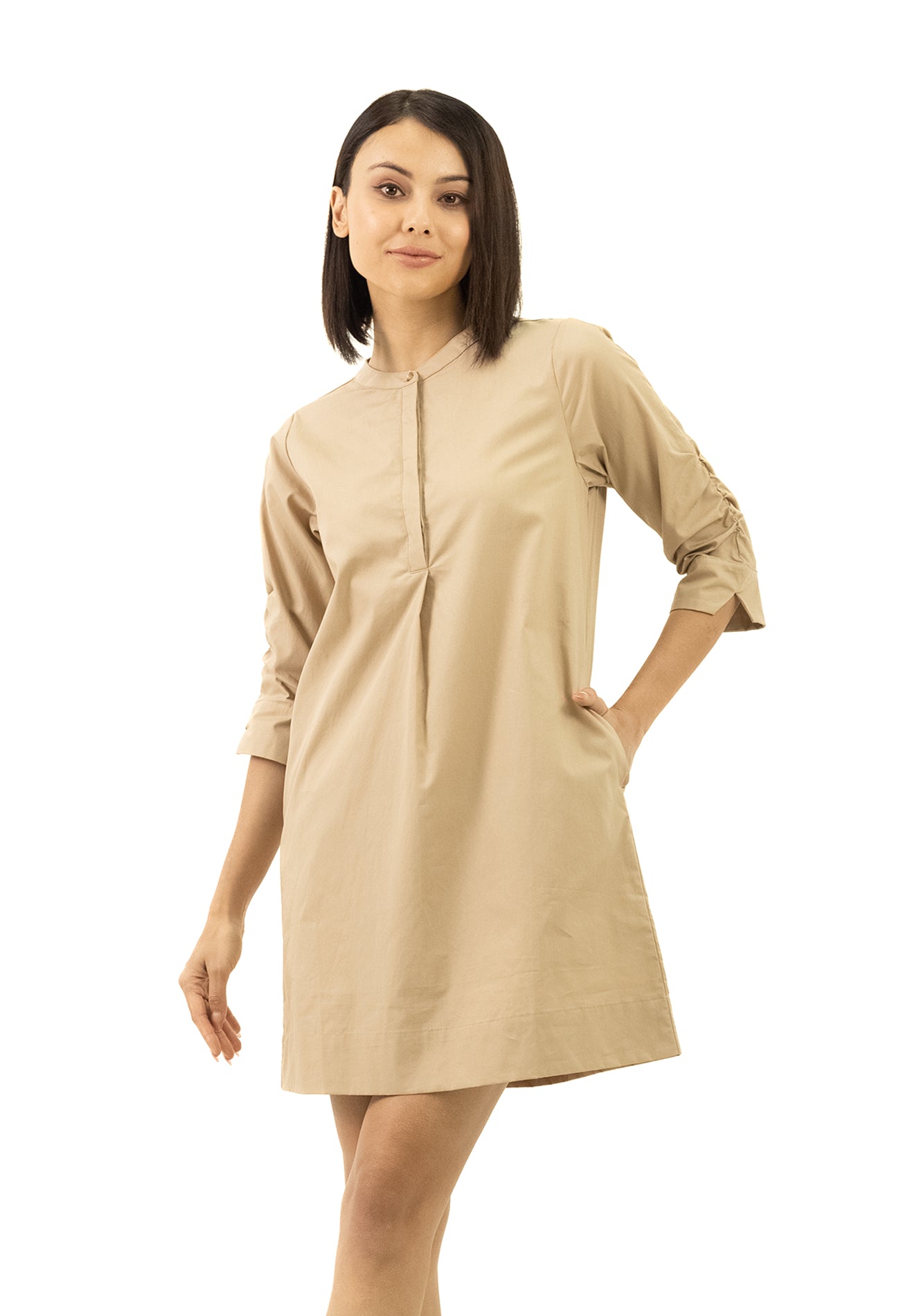 VOIR JEANS Mandarin Collar Top Dress