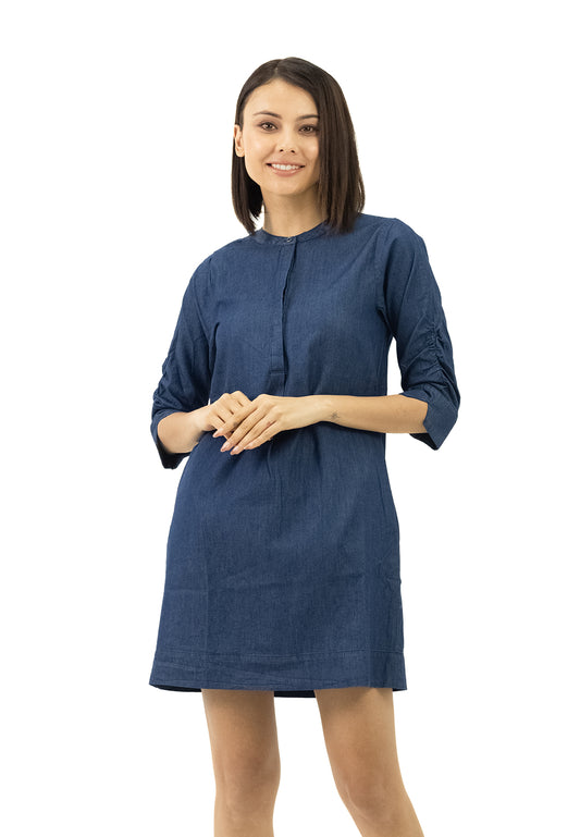 VOIR JEANS Denim Half Sleeves Top Dress