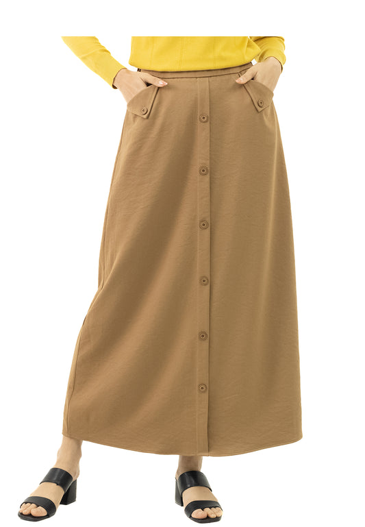 DAISY By VOIR Pocketed Front Button Skirt