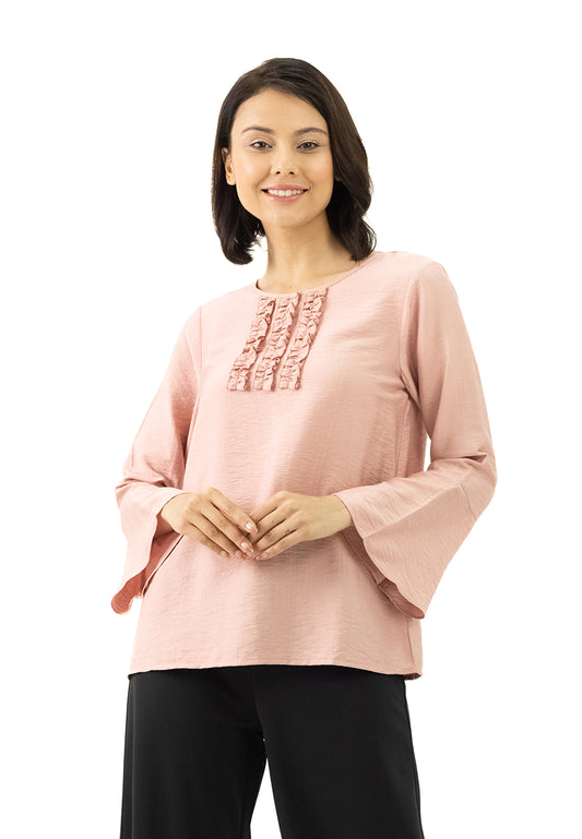 DAISY By VOIR Frill Trim Front Blouse