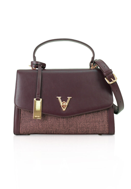 VOIR LOLLA 'V' Signature Textile Top Handle Bag