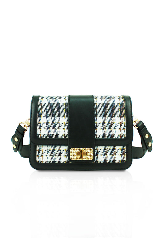 VOIR JOLEE Checked Crossbody Flap Bag