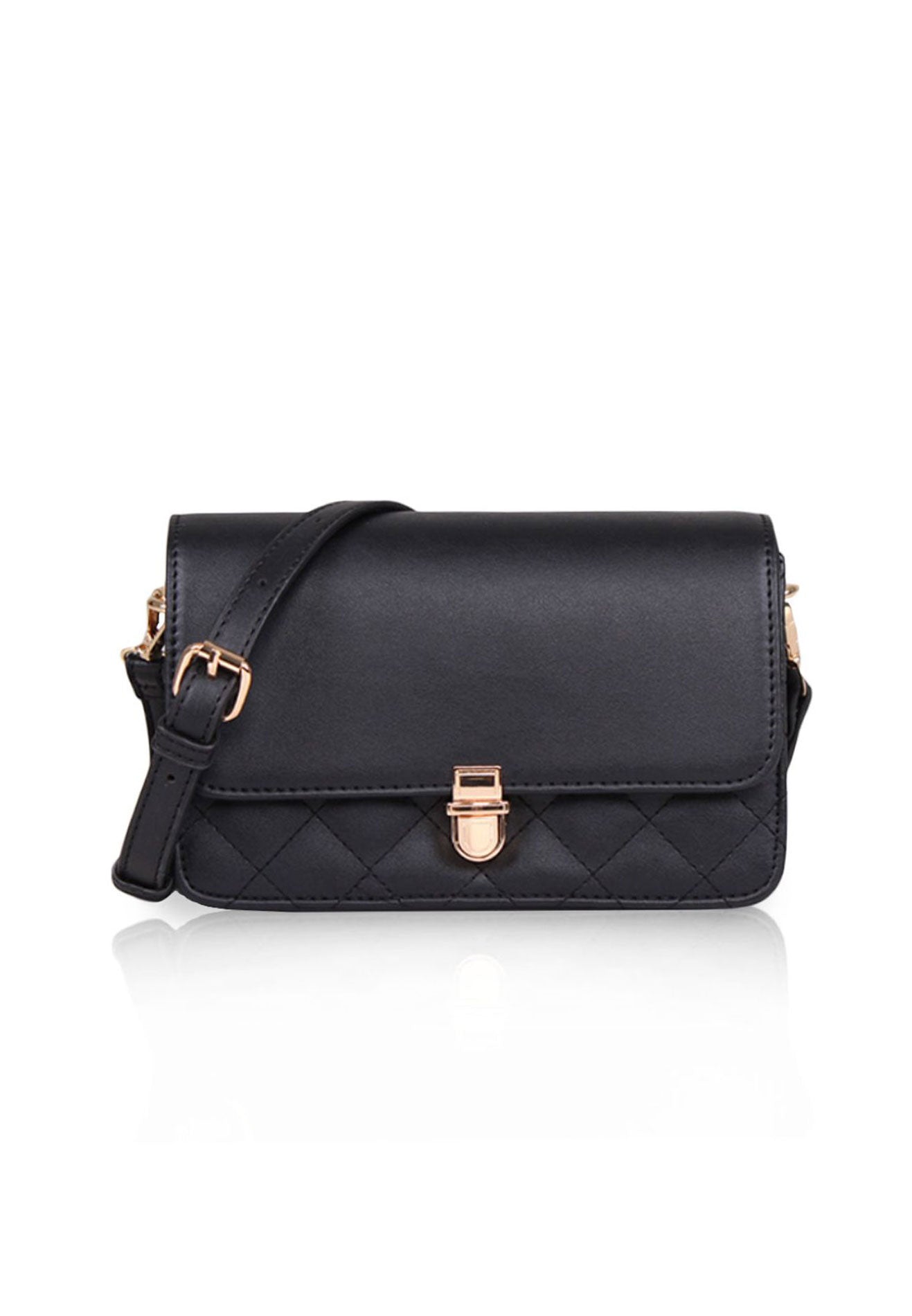 VOIR Boxy Clasp Quilted Crossbody Bag