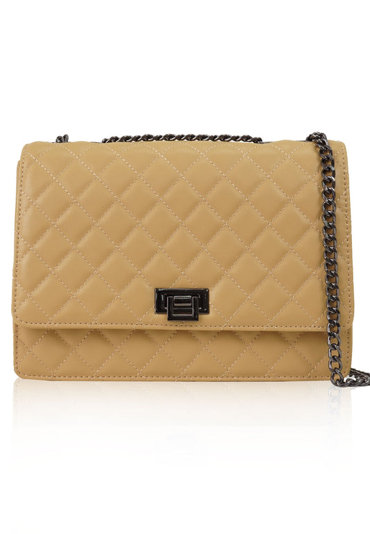 VOIR Quilted Structured Chain Strap Bag