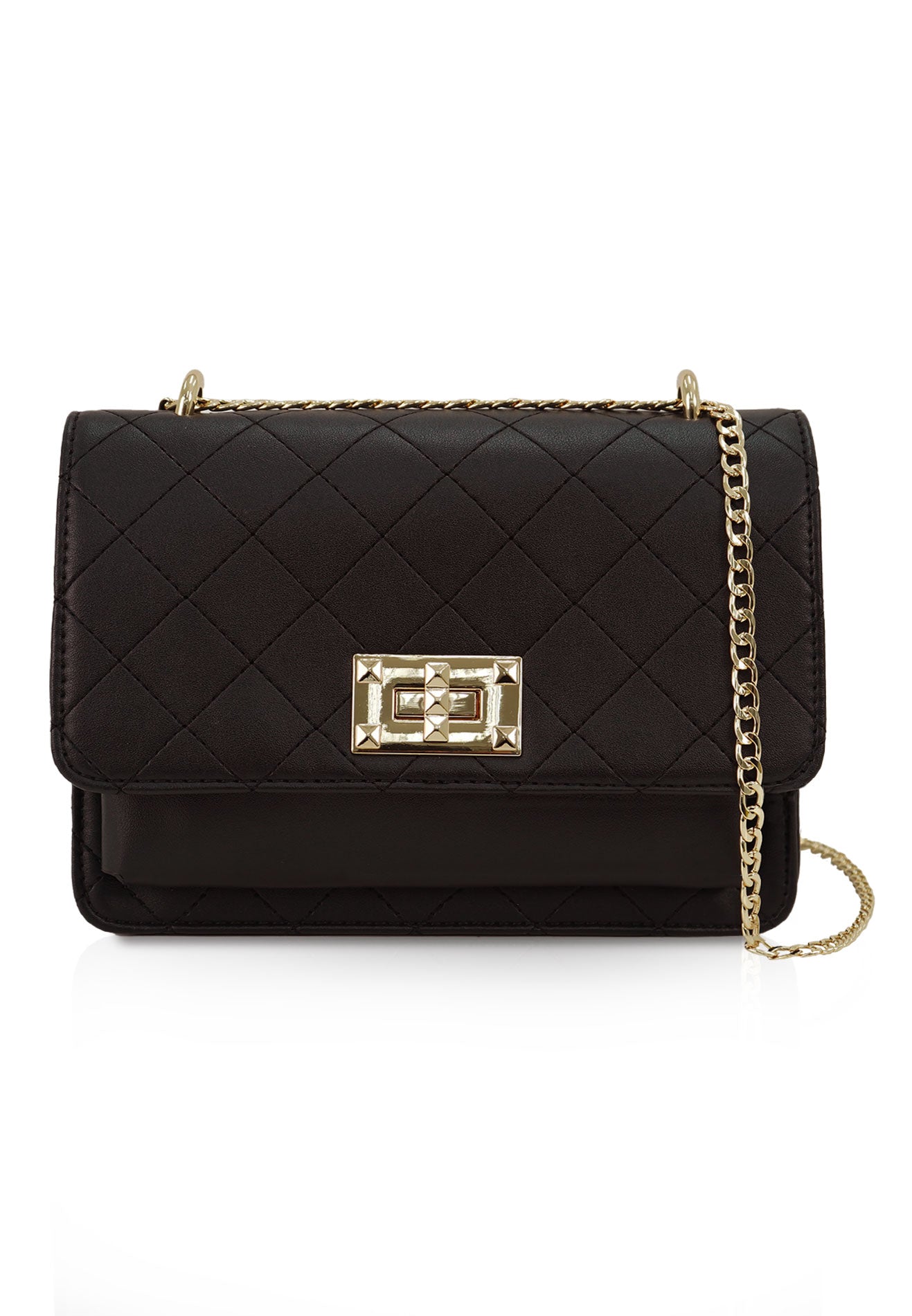 VOIR Small Crossbody Quilted Front Flap Bag