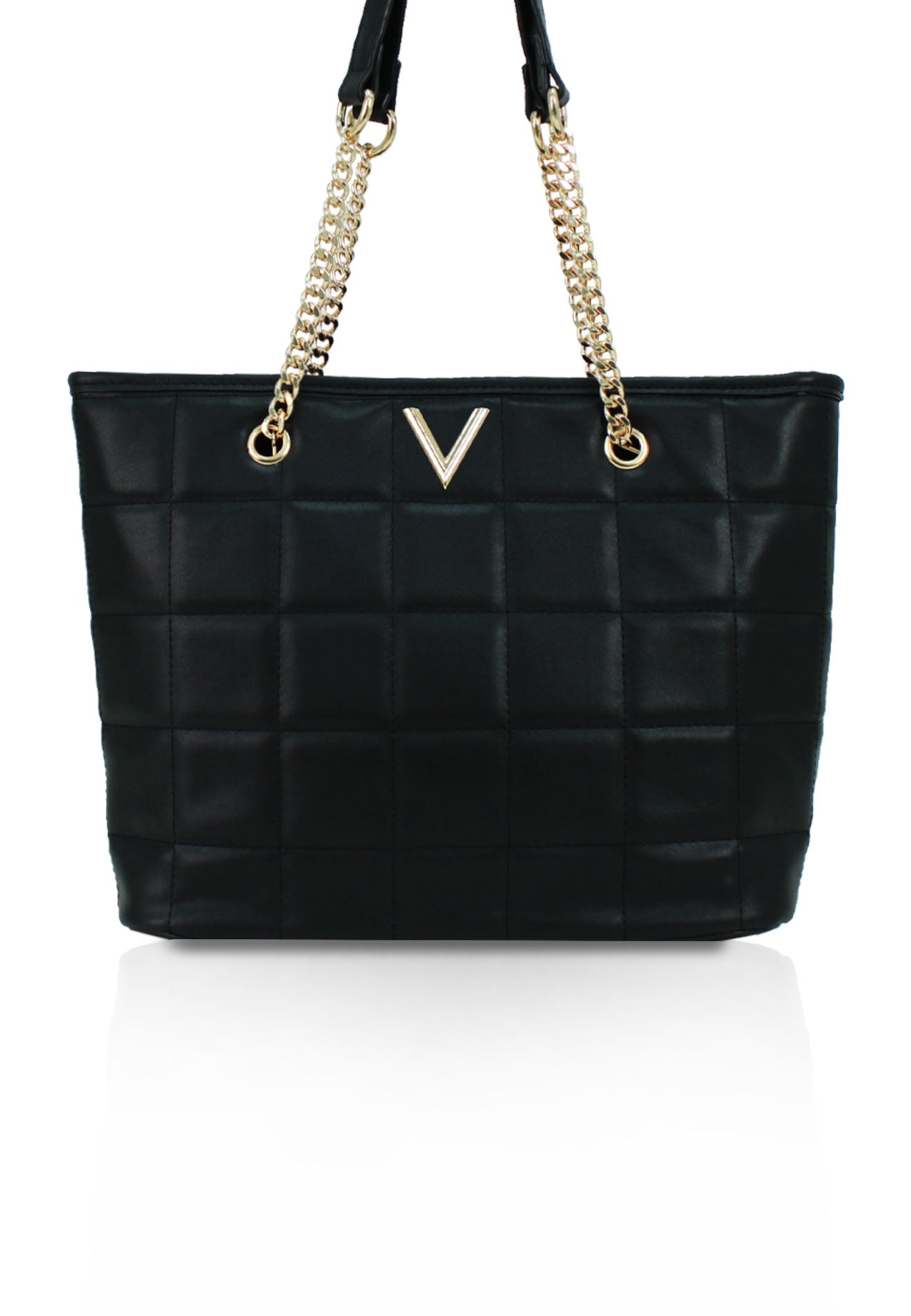 VOIR Geometric Quilted Chain Tote Bag