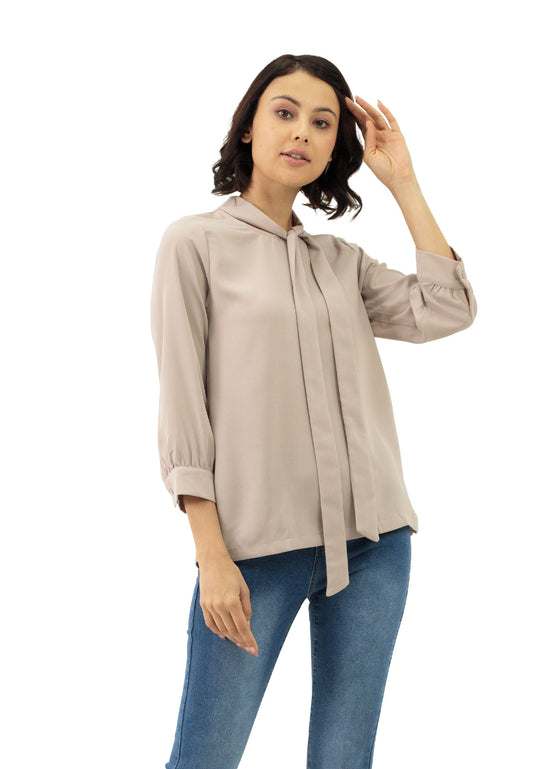 DAISY BY VOIR Chiffon Blouse with Bow Necktie