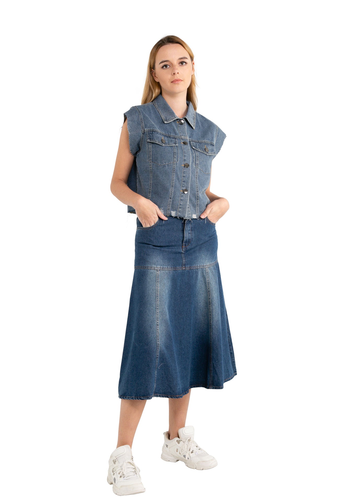 voir-jeans-fluted-denim-skirt