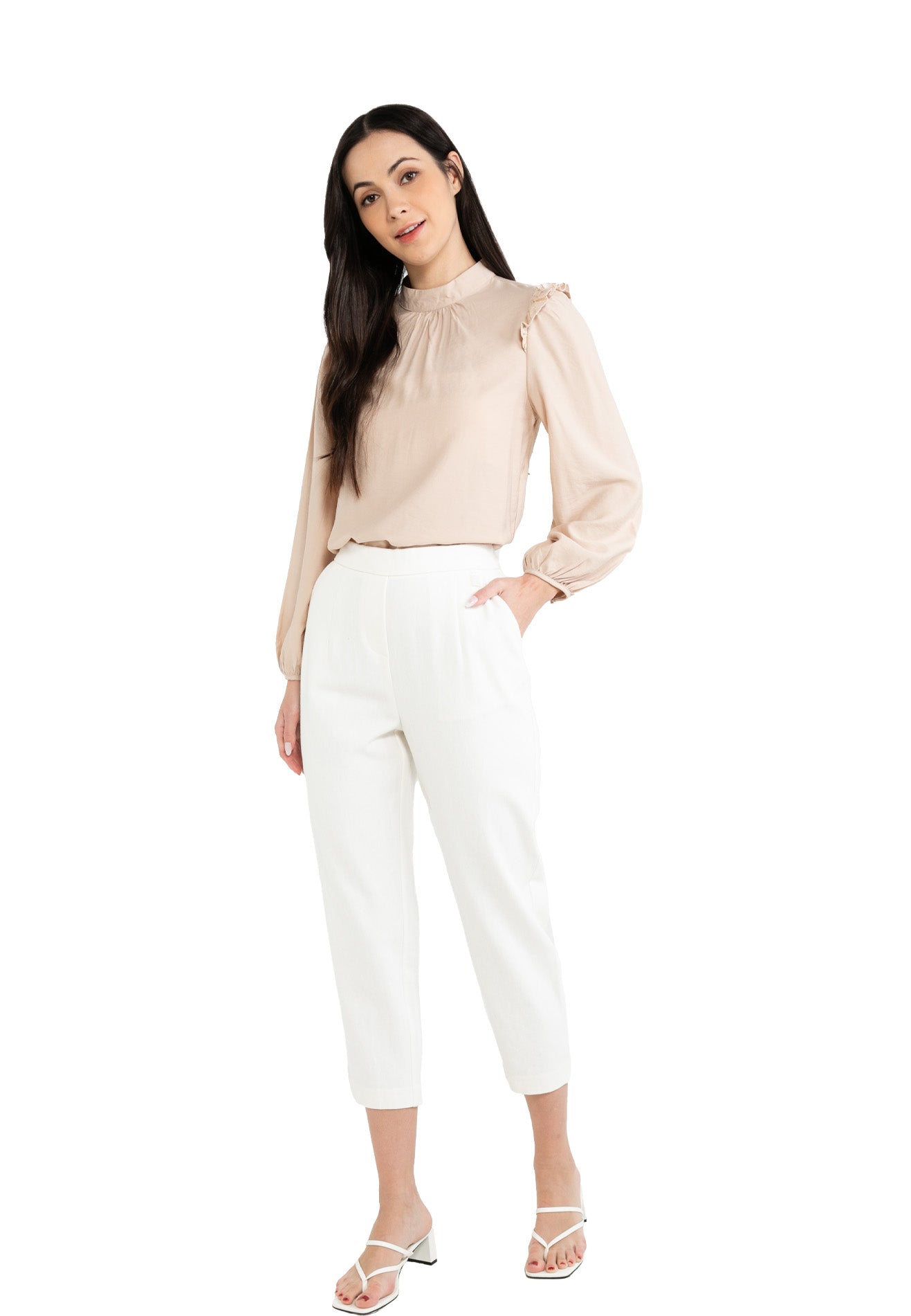 ELLE Apparel Straight Cut Pants with Side Pocket