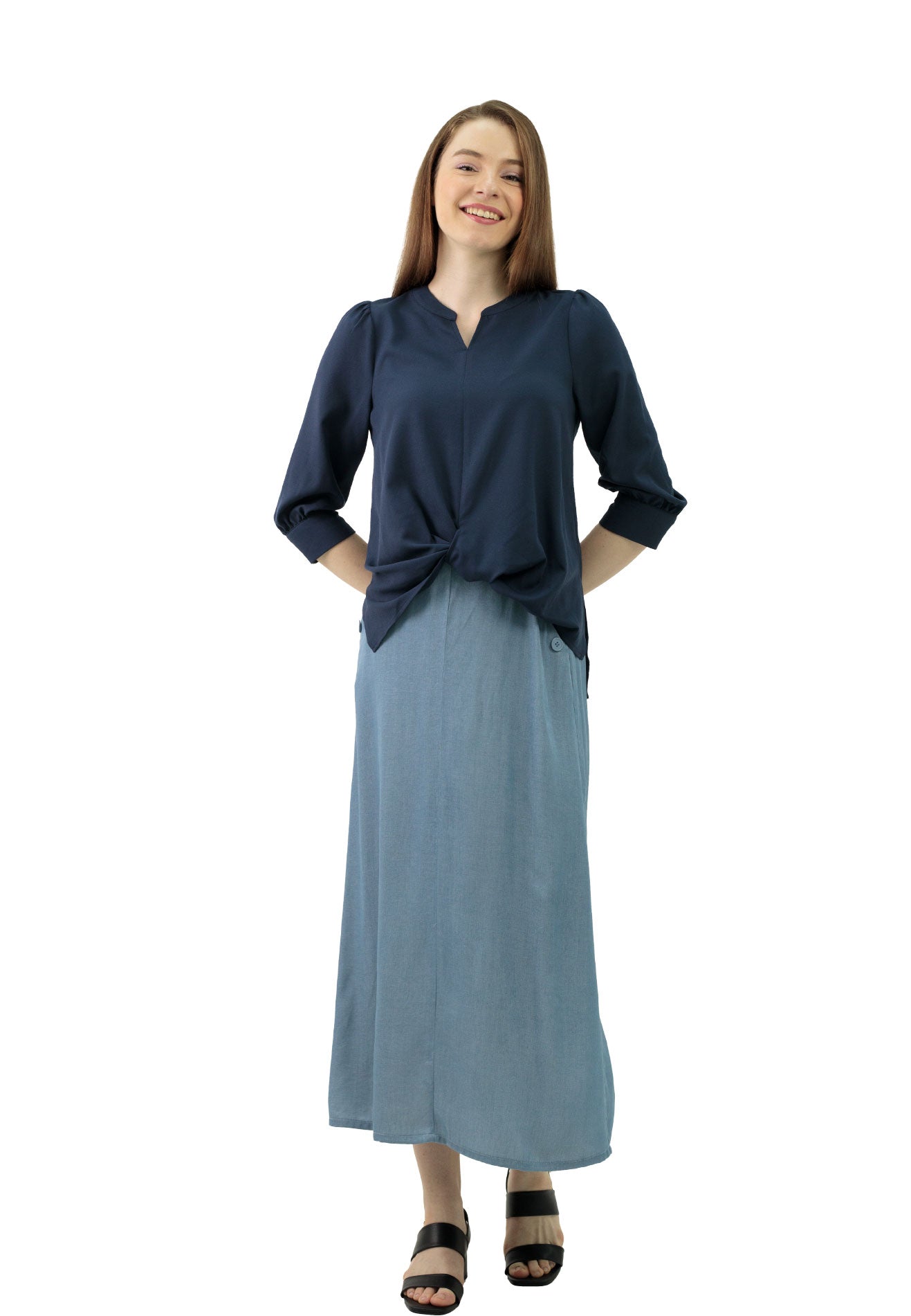 DAISY By VOIR V-Neck Asymmetrical Hem Top