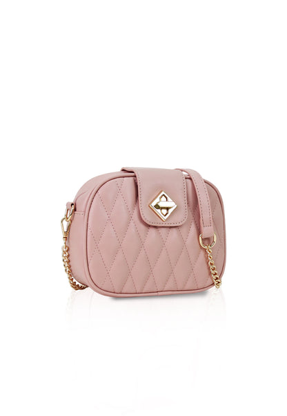 VOIR JOLEE Belted Quilted Chain Strap Bag