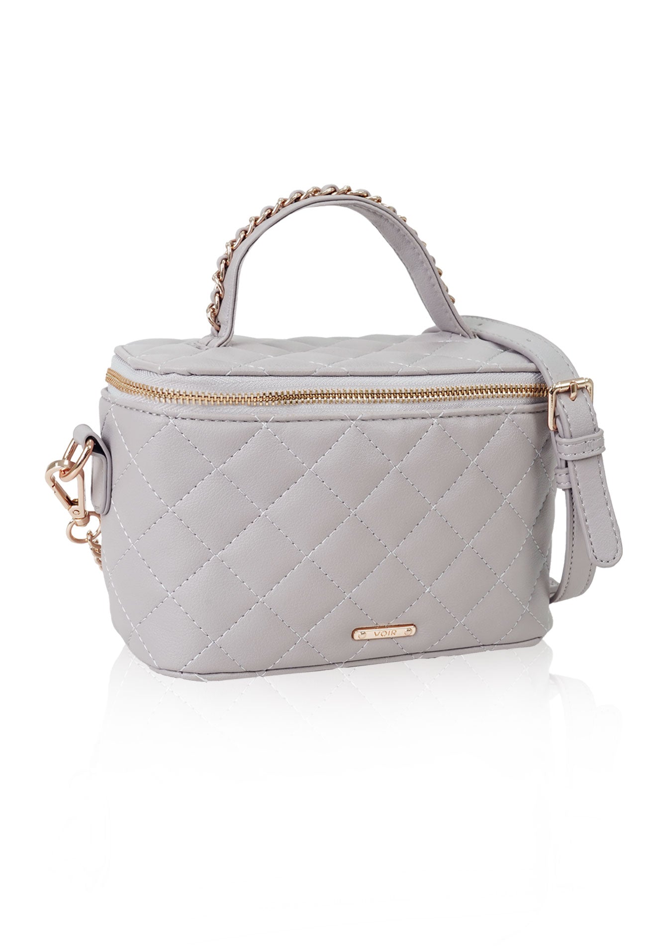 VOIR SALLY Quilted Vanity Top Handle Bag