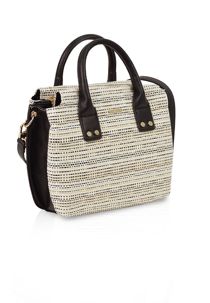 VOIR ROXY Woven Top Handle Satchel Bag